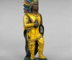 Mid-20th Century Resin Cigar Store Indian — Flat Back Folk Art Advertising Statue