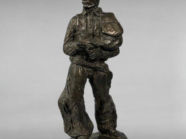 1986 Resin Sculpture, Western Mail Carrier Original by Largo 1986 Resin Sculpture, Western Mail Carrier Original by Largo