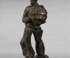 1986 Resin Sculpture, Western Mail Carrier Original by Largo