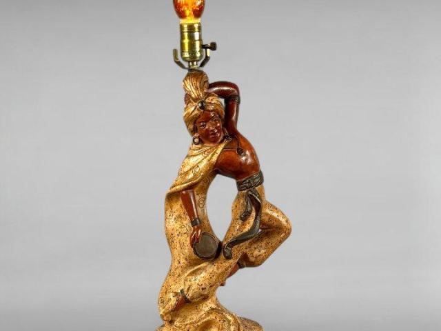 1954 Figural Lamp Arabian Dancer with Tambourine 1954 Figural Lamp Arabian Dancer with Tambourine
