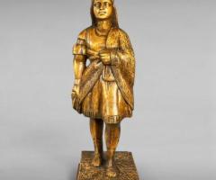 1930s Brach-Allen Studios Native American Maiden Sculpture (Wood-Look Resin)