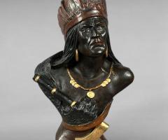 Early 20th-Century Chalkware Native American Chief Bust